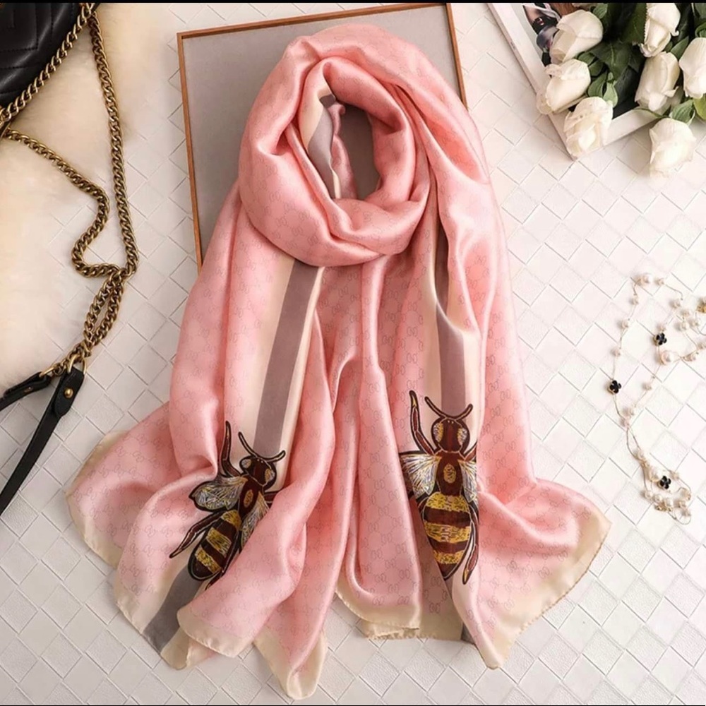 Silk Satin scarf wrap high quality fashion size 180x90CM